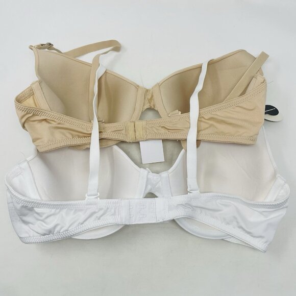Maidenform Self Expressions Womens 38C 2 Pack T-Shirt Bra 5701 Latte/White 890 - Picture 5 of 8